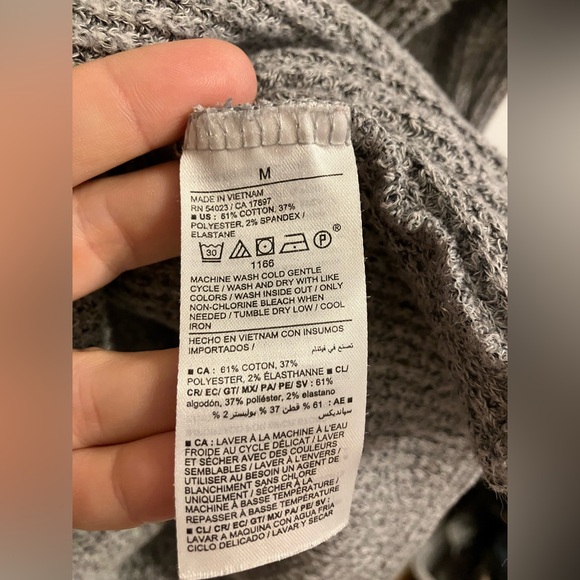 Old Navy Plush Waffle-Knjt Henley Top Grey Womens size Small - Picture 8 of 13